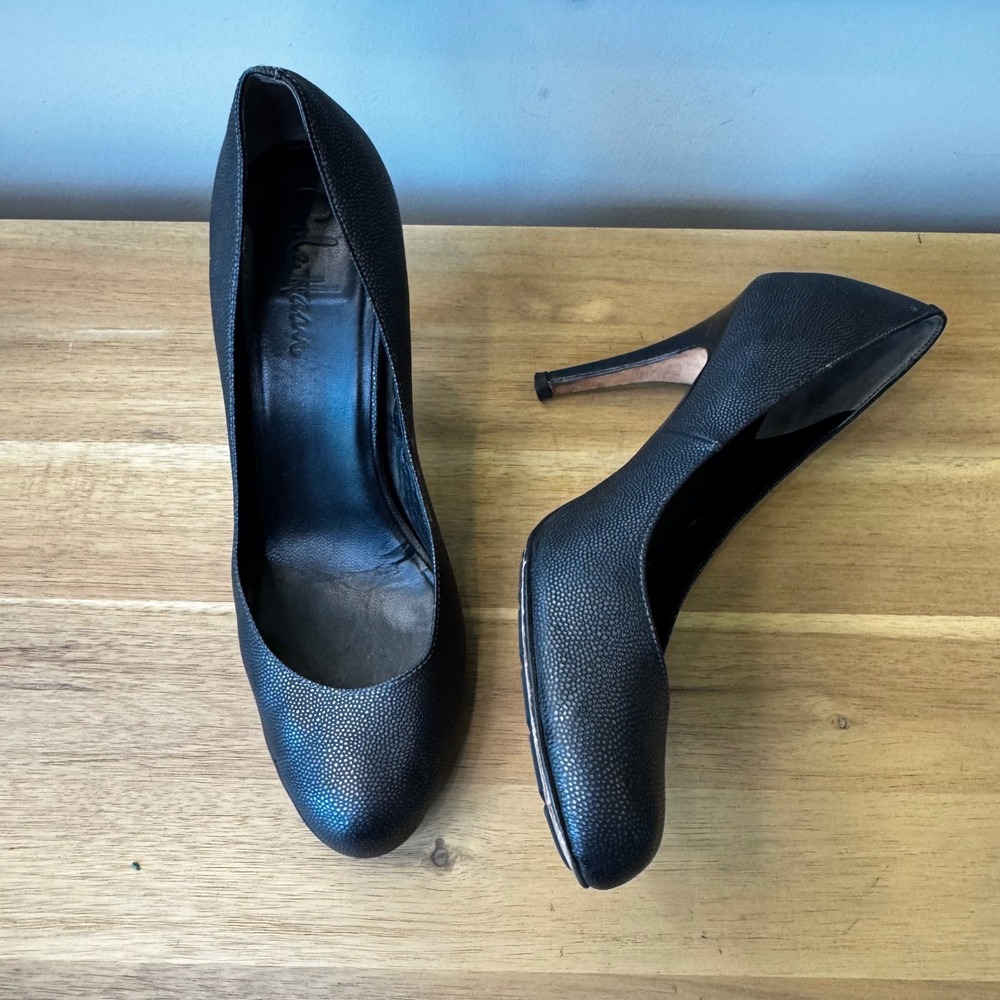 Cole Haan Black Textured Leather High Heels